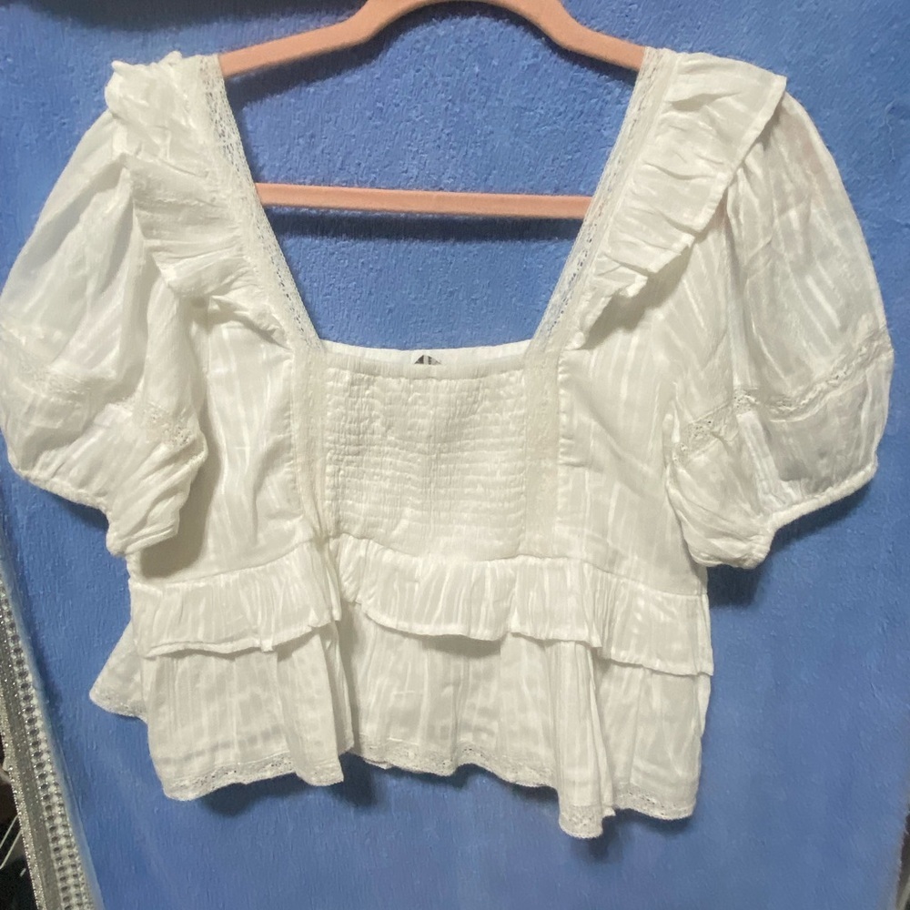 American EAGLE Blouse Color White Size L - Picture 1 of 9